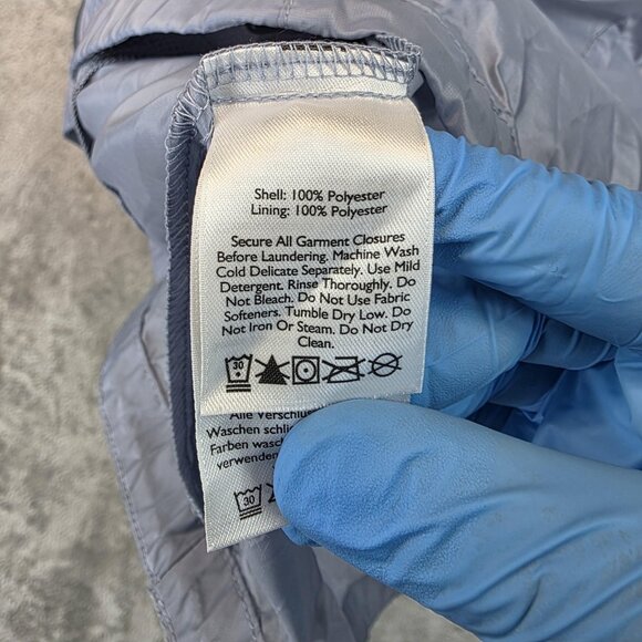 Eddie Bauer Jacket Womens Medium Light Blue Hooded Windbreaker Rain Shell Coat - Picture 11 of 15